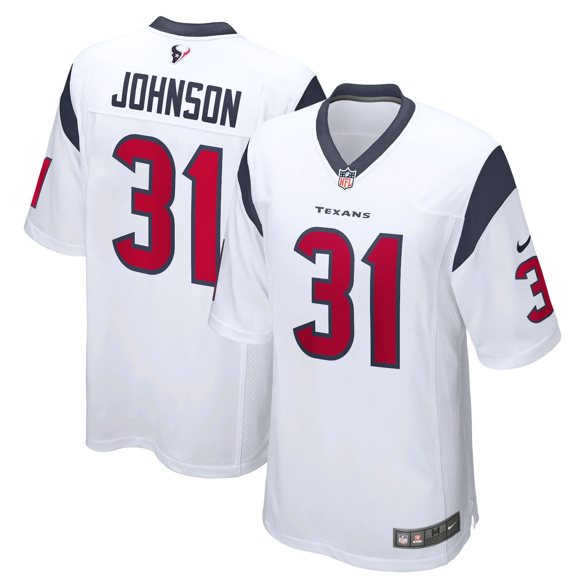 Men Houston Texans #31 David Johnson Nike White Game Player NFL Jersey->houston texans->NFL Jersey
